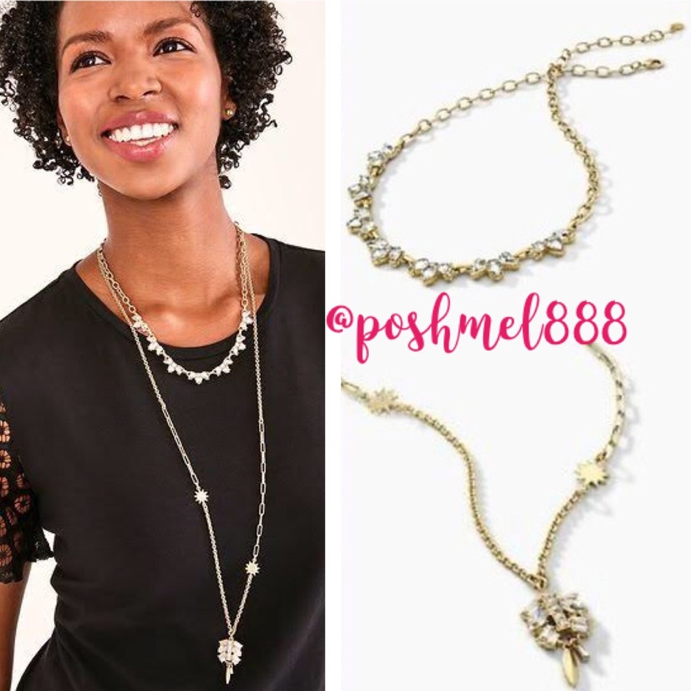Stella & Dot | Campbell Gold+Rhinestone Crystal Pavé Starburst LayeringN…
